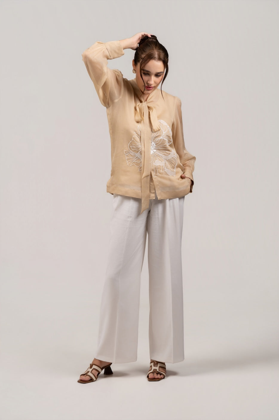 Beige Organza Shirt