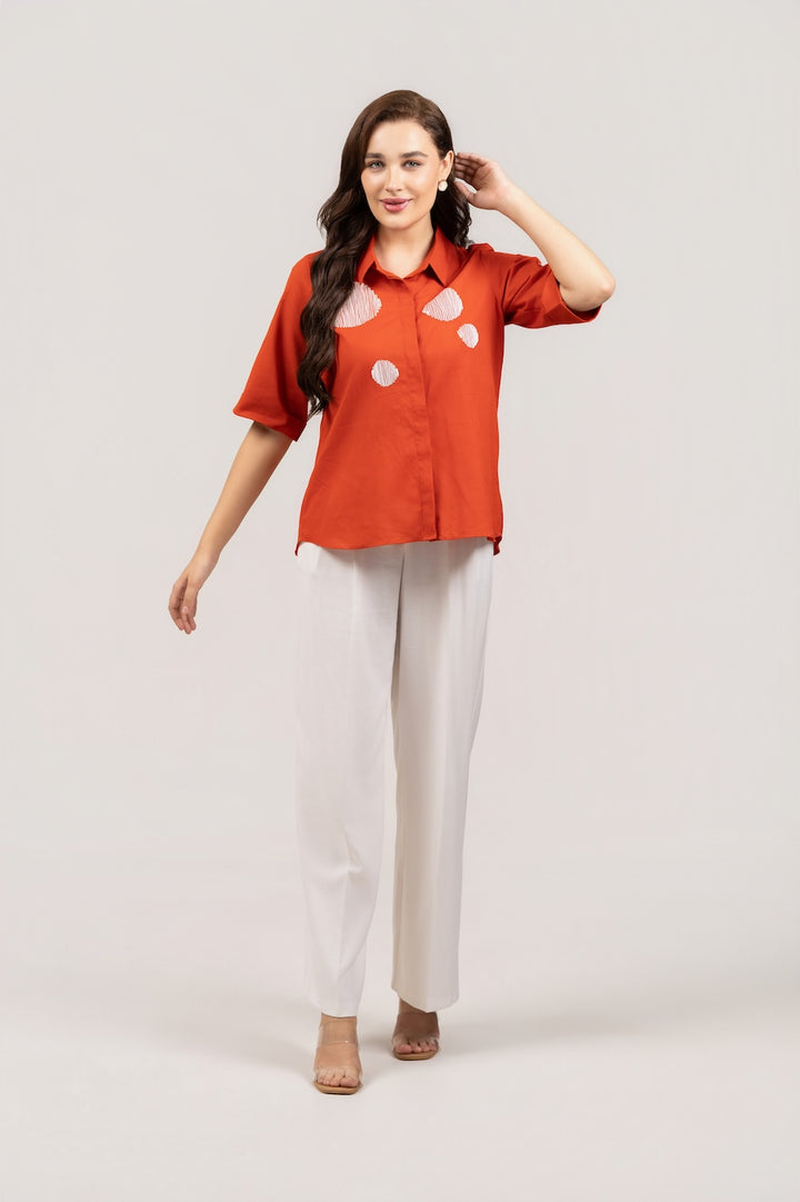 Rust Poplin Shirt