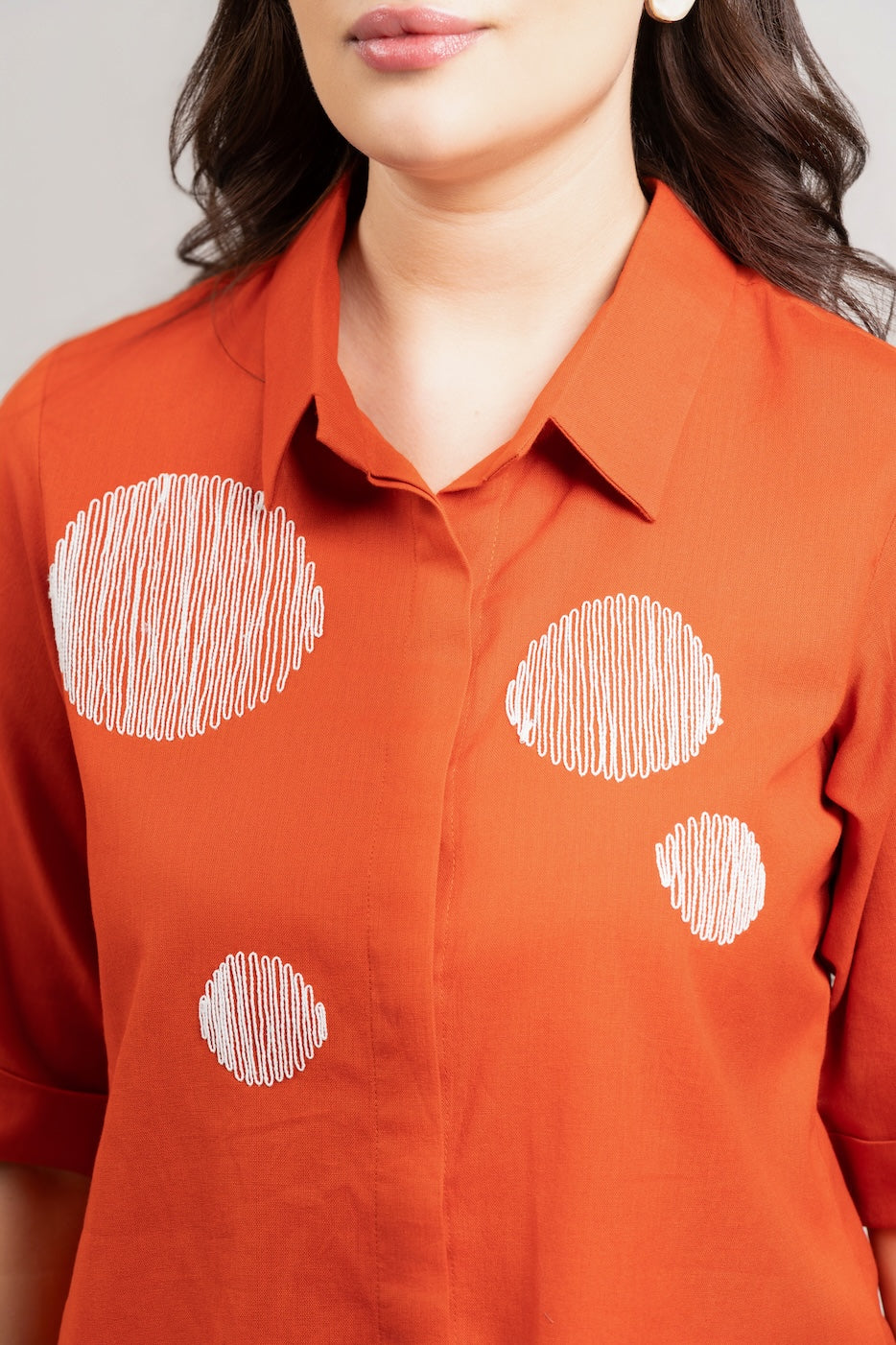 Rust Poplin Shirt