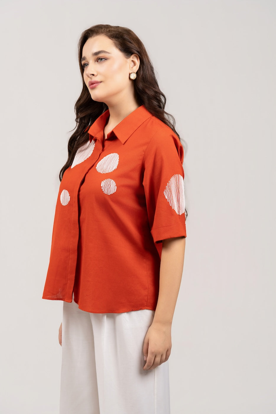 Rust Poplin Shirt