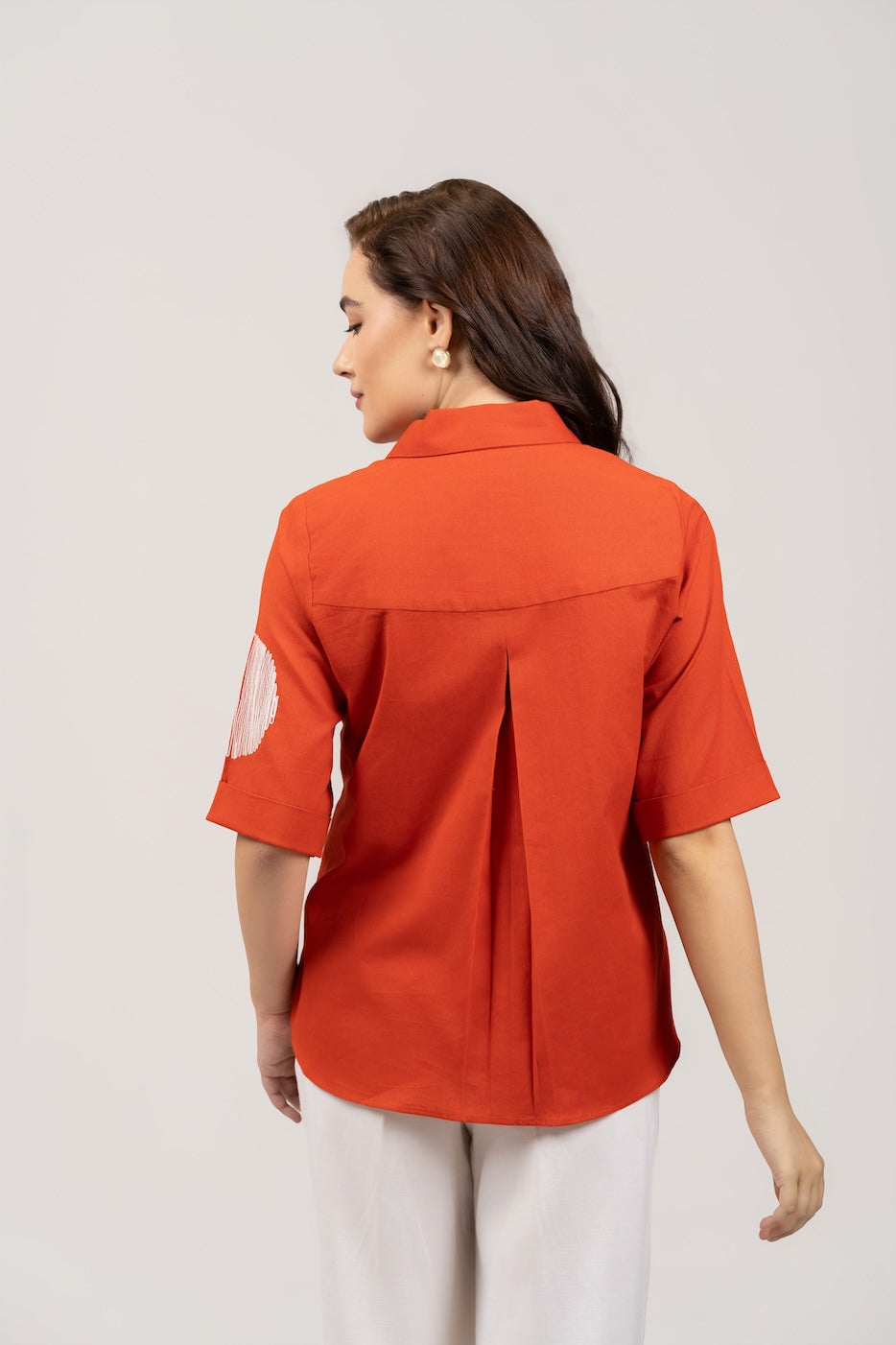 Rust Poplin Shirt